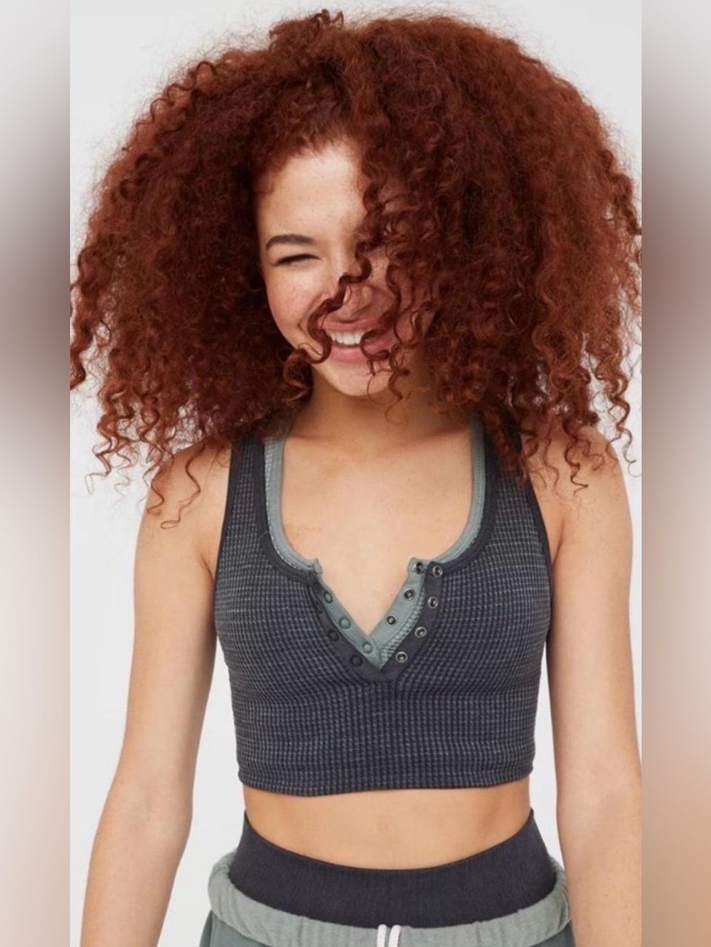 Aerie Main Squeeze Seamless Waffle Bra Top, size L, like new!